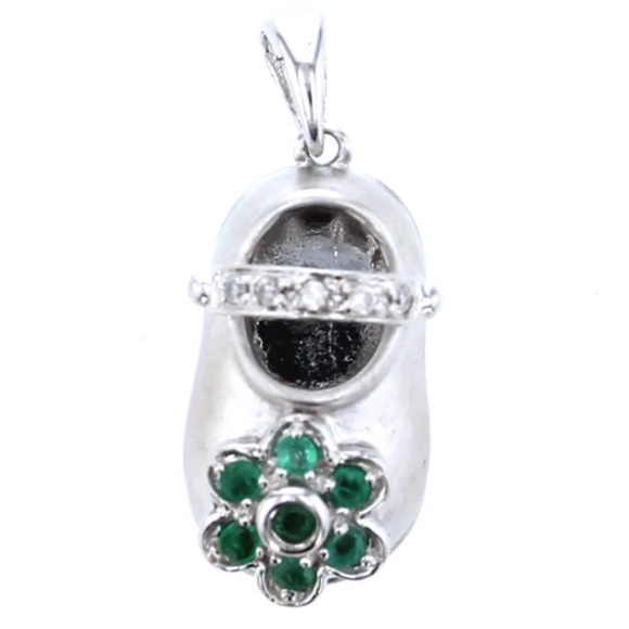 14Kt Gold Diamond & Colored Stone Shoe Charm